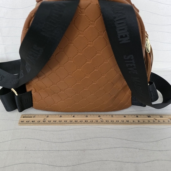 Steve Madden Womens Embossed Pattern Congac PVC Mini Backpack Bag Purse - Picture 7 of 9